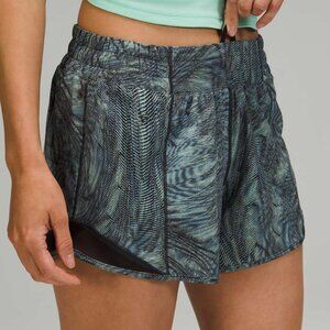 Lululemon Hotty Hot Low Rise Short 4" In Dimensional Icing Blue Multi